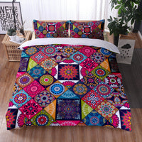 HKM-734355 Mandala Quilt Cover Set with Pillowcases - Digital Printing, Modern Design, Multiple Sizes Available
