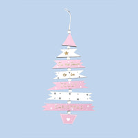 HKM-734483 Colorful Wooden Christmas Tree String Pendant Decoration - 21.5x12cm
