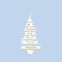 HKM-734483 Colorful Wooden Christmas Tree String Pendant Decoration - 21.5x12cm