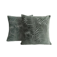 HKM-734483 Flower and Leaf Print Cotton and Linen Cushion Case in Pink and Green, 45x45cm
