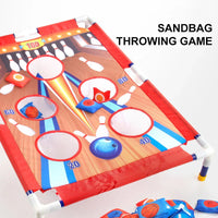 HKM-734611 2-in-1 DIY Bowling and Ring Toss Game for Kids - Outdoor Play Toy Set