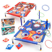 HKM-734611 2-in-1 DIY Bowling and Ring Toss Game for Kids - Outdoor Play Toy Set