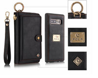 HKM-734611 Multi-Function Zipper Wallet Phone Case for Galaxy Note8 - Imitation Leather in Black, Brown, Red, Rose Gold