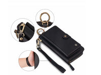 HKM-734611 Multi-Function Zipper Wallet Phone Case for Galaxy Note8 - Imitation Leather in Black, Brown, Red, Rose Gold