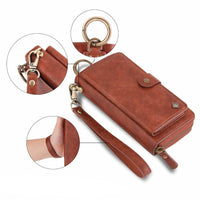 HKM-734611 Multi-Function Zipper Wallet Phone Case for Galaxy Note8 - Imitation Leather in Black, Brown, Red, Rose Gold