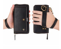 HKM-734611 Multi-Function Zipper Wallet Phone Case for Galaxy Note8 - Imitation Leather in Black, Brown, Red, Rose Gold