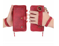 HKM-734611 Multi-Function Zipper Wallet Phone Case for Galaxy Note8 - Imitation Leather in Black, Brown, Red, Rose Gold