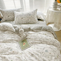 HKM-734675 Floral Pattern Pure Cotton Four-Piece Bedding Set in Multiple Sizes