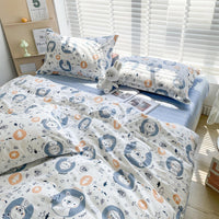 HKM-734675 Floral Pattern Pure Cotton Four-Piece Bedding Set in Multiple Sizes