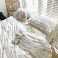 HKM-734675 Floral Pattern Pure Cotton Four-Piece Bedding Set in Multiple Sizes
