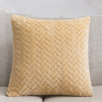 HKM-734739 Plush Solid Color Flannel Cushion Cover 45x45cm Nordic Style Sofa Pillow Case