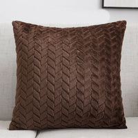 HKM-734739 Plush Solid Color Flannel Cushion Cover 45x45cm Nordic Style Sofa Pillow Case