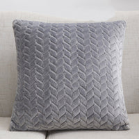 HKM-734739 Plush Solid Color Flannel Cushion Cover 45x45cm Nordic Style Sofa Pillow Case