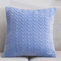 HKM-734739 Plush Solid Color Flannel Cushion Cover 45x45cm Nordic Style Sofa Pillow Case