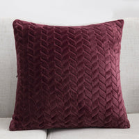 HKM-734739 Plush Solid Color Flannel Cushion Cover 45x45cm Nordic Style Sofa Pillow Case