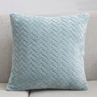 HKM-734739 Plush Solid Color Flannel Cushion Cover 45x45cm Nordic Style Sofa Pillow Case