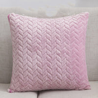 HKM-734739 Plush Solid Color Flannel Cushion Cover 45x45cm Nordic Style Sofa Pillow Case