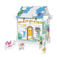 HKM-734931 3D DIY Paper Puzzle Set for Kids - Christmas House Coloring and Assembly Fun