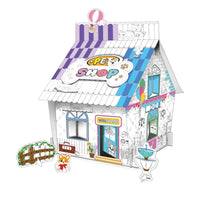 HKM-734931 3D DIY Paper Puzzle Set for Kids - Christmas House Coloring and Assembly Fun