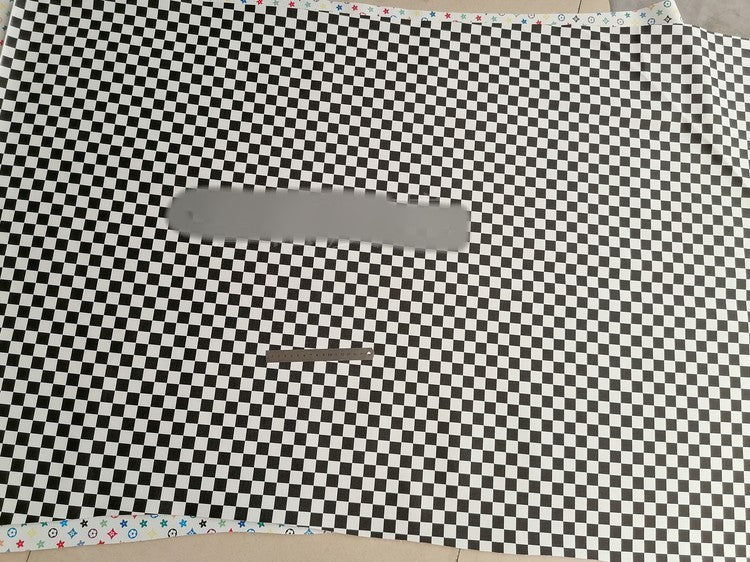 HKM-735187 Black and White Checked Artificial Leather Fabric for Wall Decoration and Upholstery