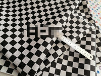 HKM-735187 Black and White Checked Artificial Leather Fabric for Wall Decoration and Upholstery