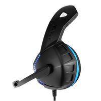 HKM-735251 Dazzling Optical Wired Headset with Built-in Sound Card and Microphone - 50mm Speakers, Memory Foam Earmuffs, 2.2m Cable