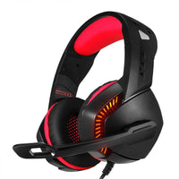HKM-735251 Dazzling Optical Wired Headset with Built-in Sound Card and Microphone - 50mm Speakers, Memory Foam Earmuffs, 2.2m Cable