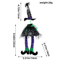 HKM-735315 Halloween Witch Hat Bottle Cover with Long Legs - Handmade Polyester Ornament
