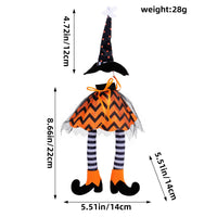HKM-735315 Halloween Witch Hat Bottle Cover with Long Legs - Handmade Polyester Ornament