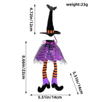 HKM-735315 Halloween Witch Hat Bottle Cover with Long Legs - Handmade Polyester Ornament