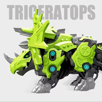 HKM-735315 STEM Educational DIY Assembling Electric Triceratops Dinosaur Building Toy for Ages 2 and Up