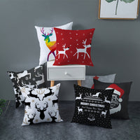 HKM-735571 Christmas-Themed Soft Peach Skin Cushion Cover 45x45 cm for Home Decoration