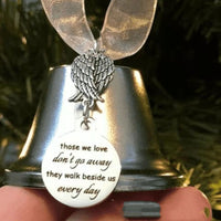 HKM-735635 Elegant Metal Christmas Bell Pendant - Modern Geometric Design in Silver and Gold, Decorative Souvenir Ornaments