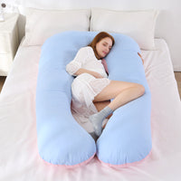 HKM-735635 U-Shaped Color Matching Belly Support Pillow for Pregnant Women - 125cm x 72cm