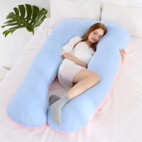 HKM-735635 U-Shaped Color Matching Belly Support Pillow for Pregnant Women - 125cm x 72cm
