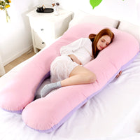 HKM-735635 U-Shaped Color Matching Belly Support Pillow for Pregnant Women - 125cm x 72cm