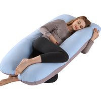 HKM-735635 U-Shaped Color Matching Belly Support Pillow for Pregnant Women - 125cm x 72cm