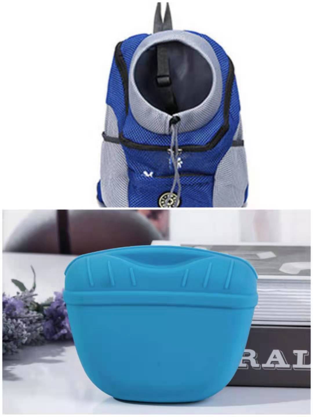 HKM-735699 Silicone Portable Dog Snack Bag with Clip and Magnetic Closure - Ideal for Pet Training