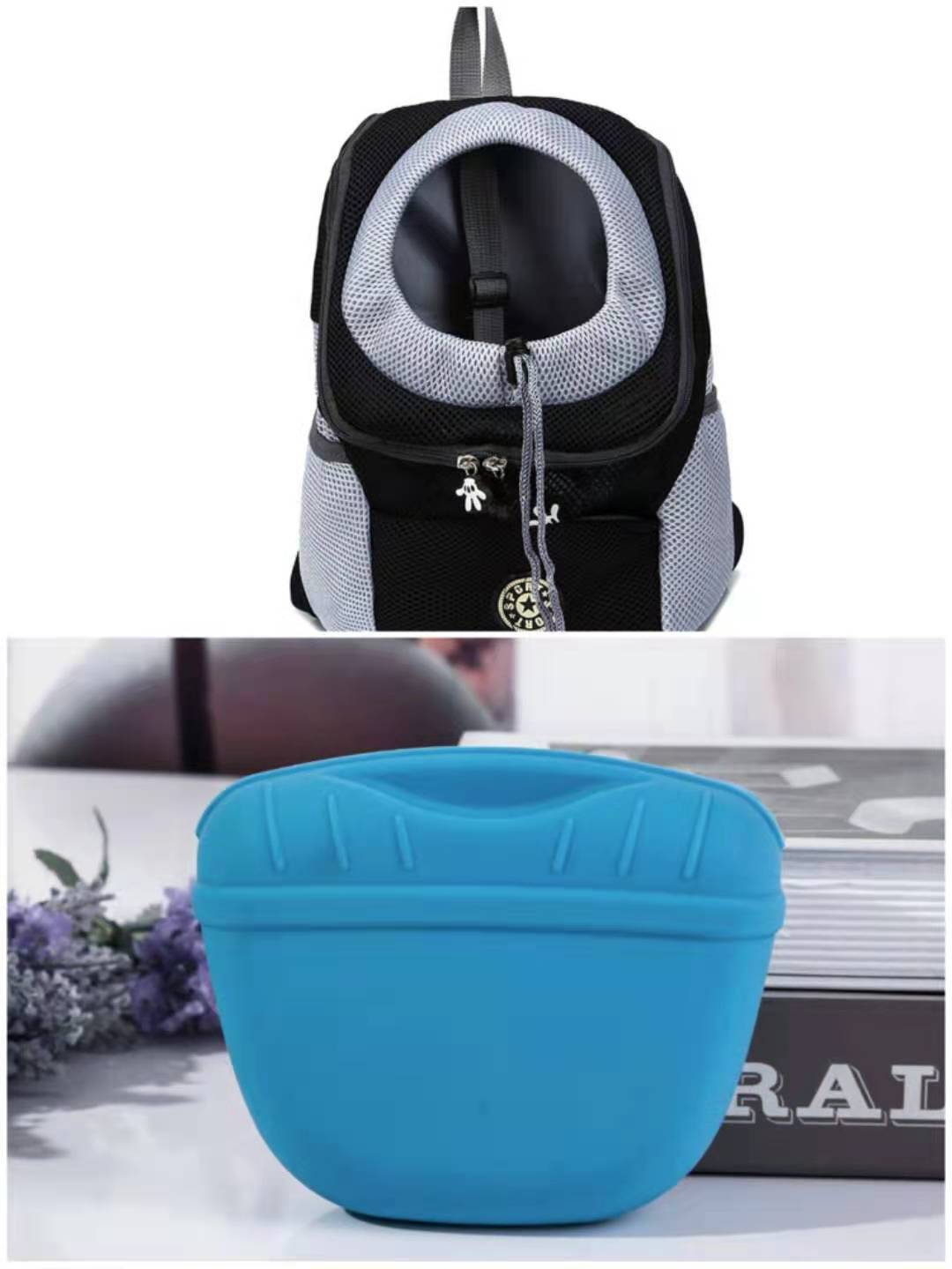 HKM-735699 Silicone Portable Dog Snack Bag with Clip and Magnetic Closure - Ideal for Pet Training