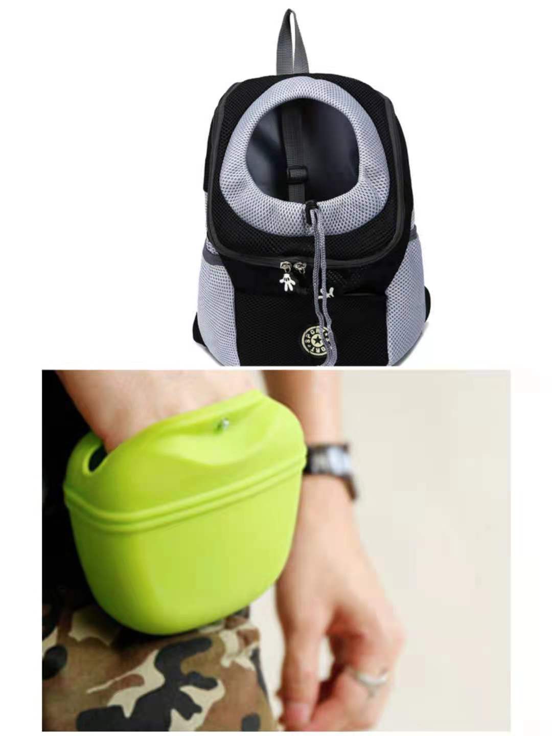 HKM-735699 Silicone Portable Dog Snack Bag with Clip and Magnetic Closure - Ideal for Pet Training
