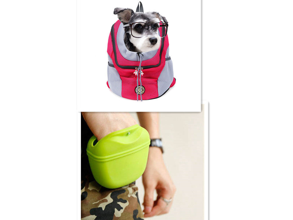 HKM-735699 Silicone Portable Dog Snack Bag with Clip and Magnetic Closure - Ideal for Pet Training