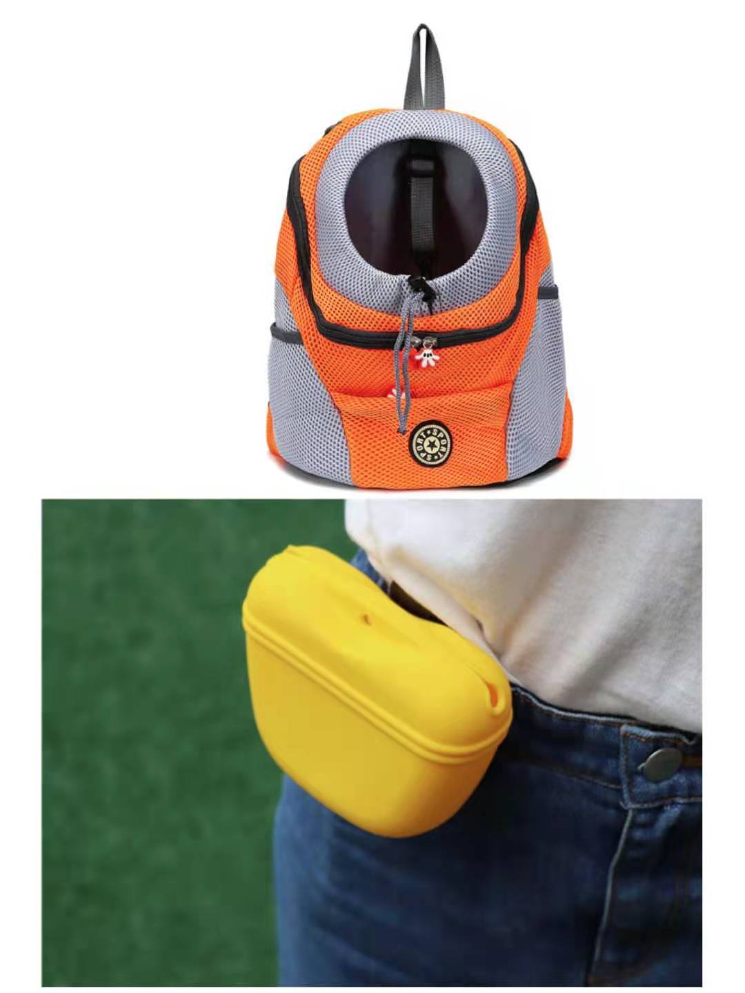 HKM-735699 Silicone Portable Dog Snack Bag with Clip and Magnetic Closure - Ideal for Pet Training