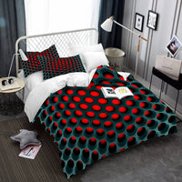 HKM-735827 Honeycomb Texture Three-Piece Polyester Duvet Cover Set