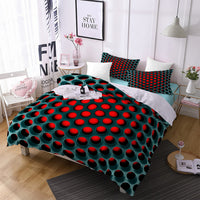 HKM-735827 Honeycomb Texture Three-Piece Polyester Duvet Cover Set