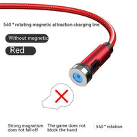 HKM-735891 3-in-1 Magnetic Data Cable - 540° Rotating, Type-C, Micro USB & 8PIN Compatibility, 1m & 2m Lengths