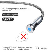 HKM-735891 3-in-1 Magnetic Data Cable - 540° Rotating, Type-C, Micro USB & 8PIN Compatibility, 1m & 2m Lengths