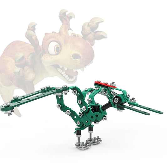 HKM-736083 Stainless Steel 3D Dinosaur Puzzle Blocks Toy Set for DIY Assembly - Educational Building Fun for All Ages
