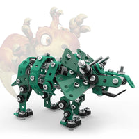 HKM-736083 Stainless Steel 3D Dinosaur Puzzle Blocks Toy Set for DIY Assembly - Educational Building Fun for All Ages