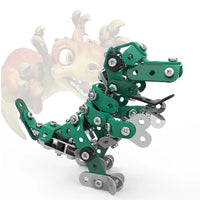 HKM-736083 Stainless Steel 3D Dinosaur Puzzle Blocks Toy Set for DIY Assembly - Educational Building Fun for All Ages