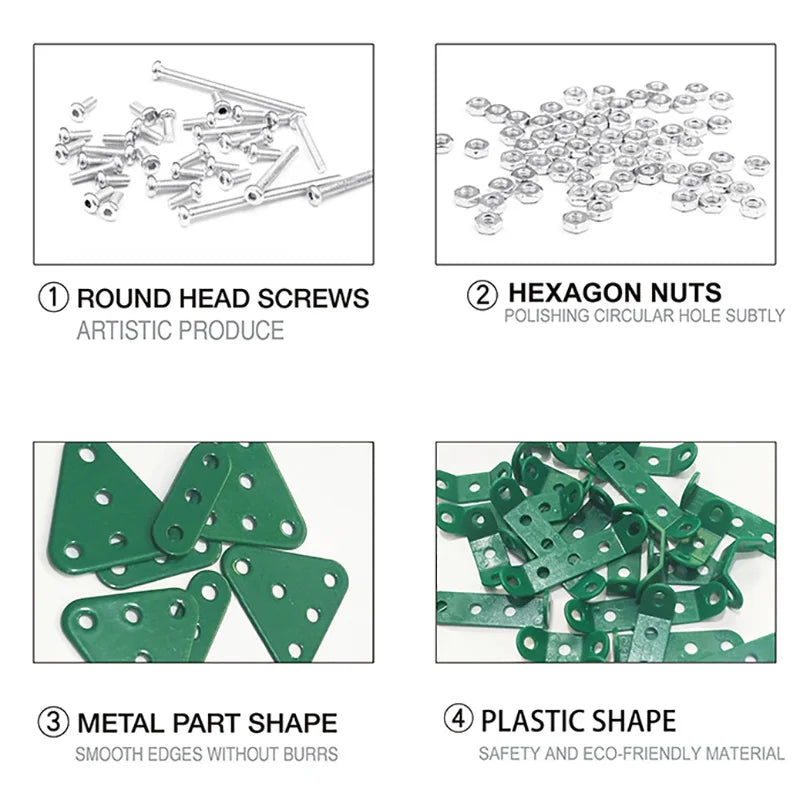 HKM-736083 Stainless Steel 3D Dinosaur Puzzle Blocks Toy Set for DIY Assembly - Educational Building Fun for All Ages